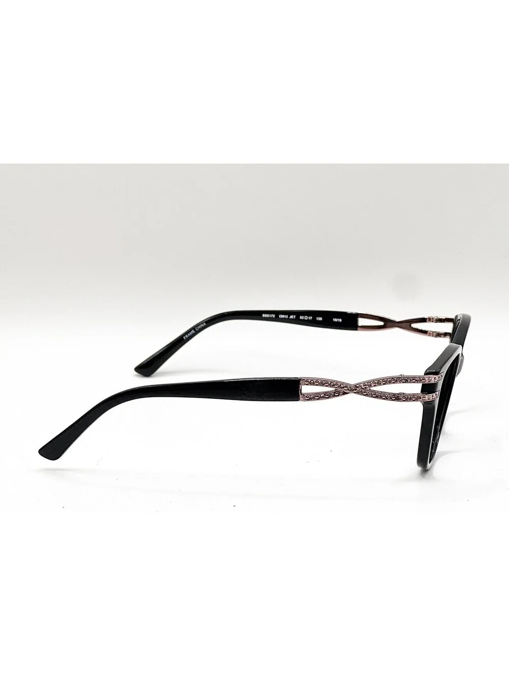 Bebe BB5172 001 Jet Black Rectangle Authentic Eyeglass Frames 52-17